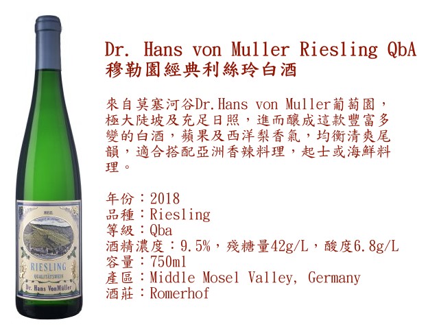 Dr. Hans von Muller Riesling